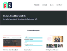 Tablet Screenshot of alexdzwonchyk.com